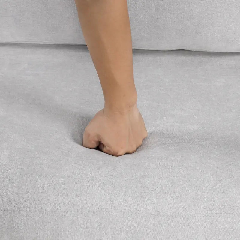 Divano componibile a L da 222 cm con braccioli reversibili e chaise longue integrata