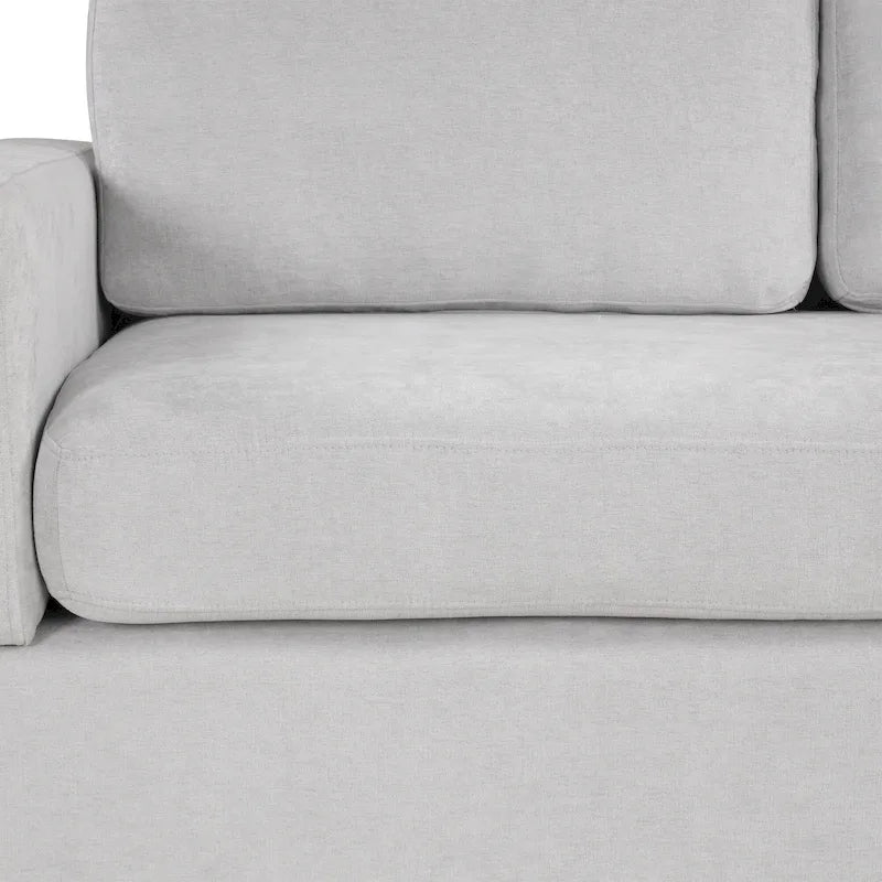 Divano componibile a L da 222 cm con braccioli reversibili e chaise longue integrata