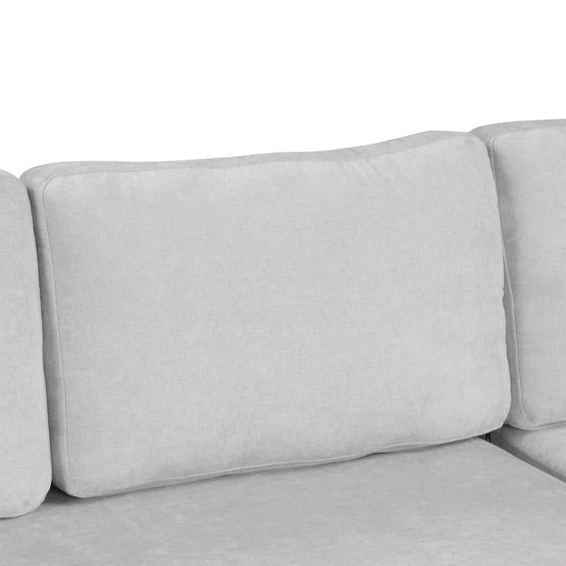 Divano componibile a L da 222 cm con braccioli reversibili e chaise longue integrata