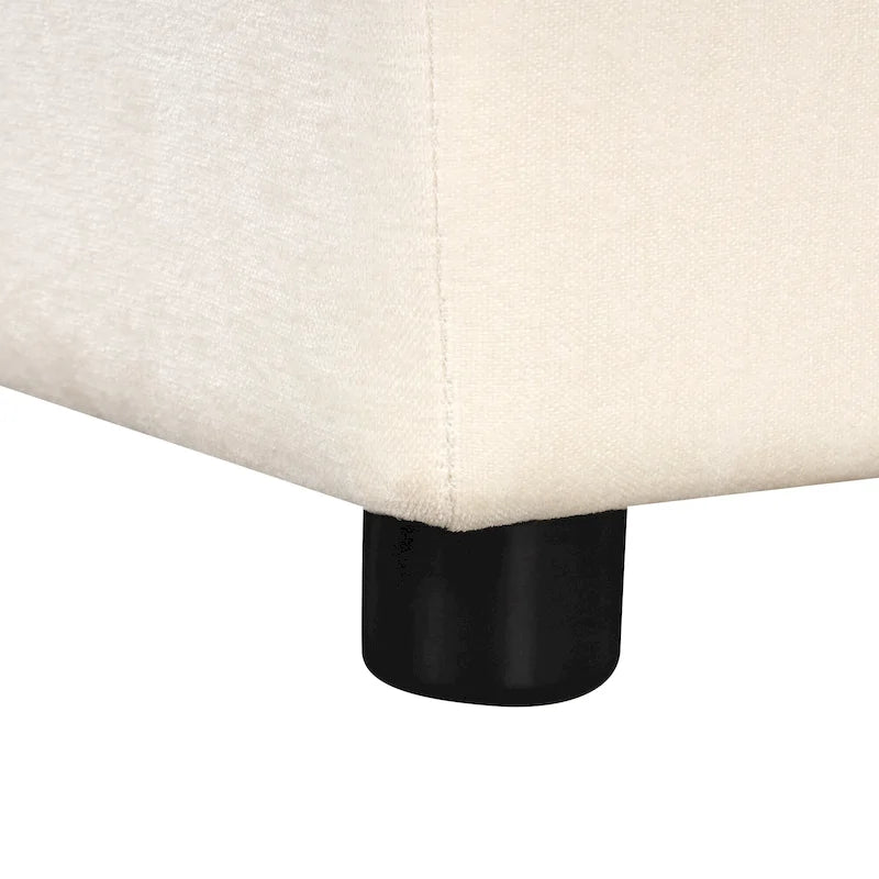Divano componibile a L da 222 cm con braccioli reversibili e chaise longue integrata