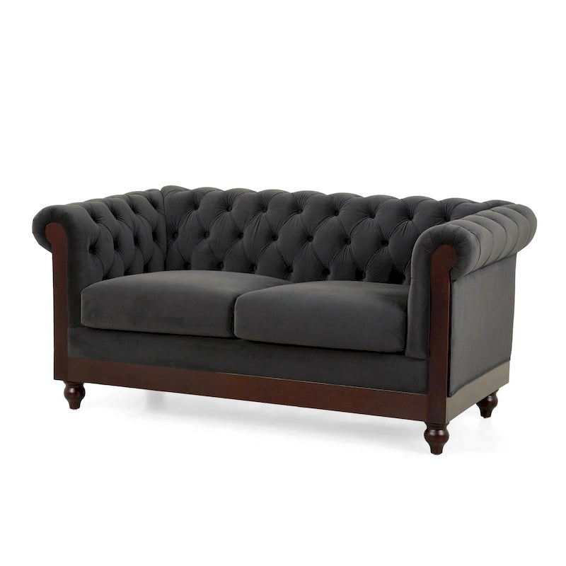 Divanetto Chesterfield in velluto