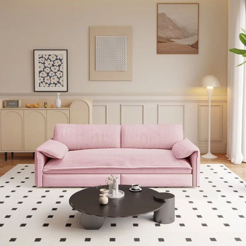Divano Letto Queen Size estraibile da 66", convertibile 3 in 1 con vano portaoggetti laterale