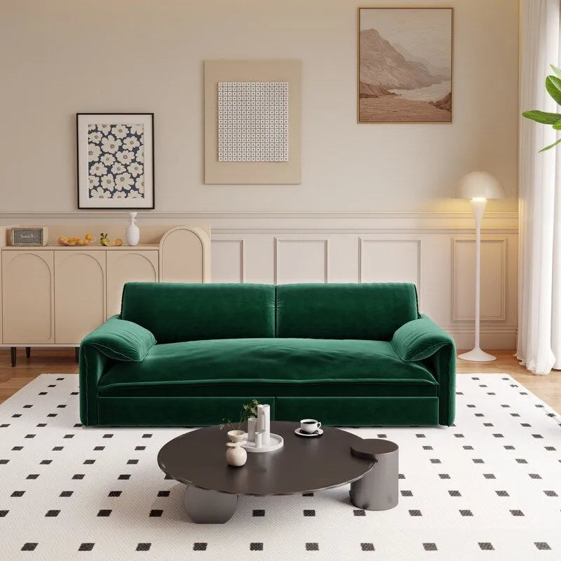 Divano Letto Queen Size estraibile da 66", convertibile 3 in 1 con vano portaoggetti laterale
