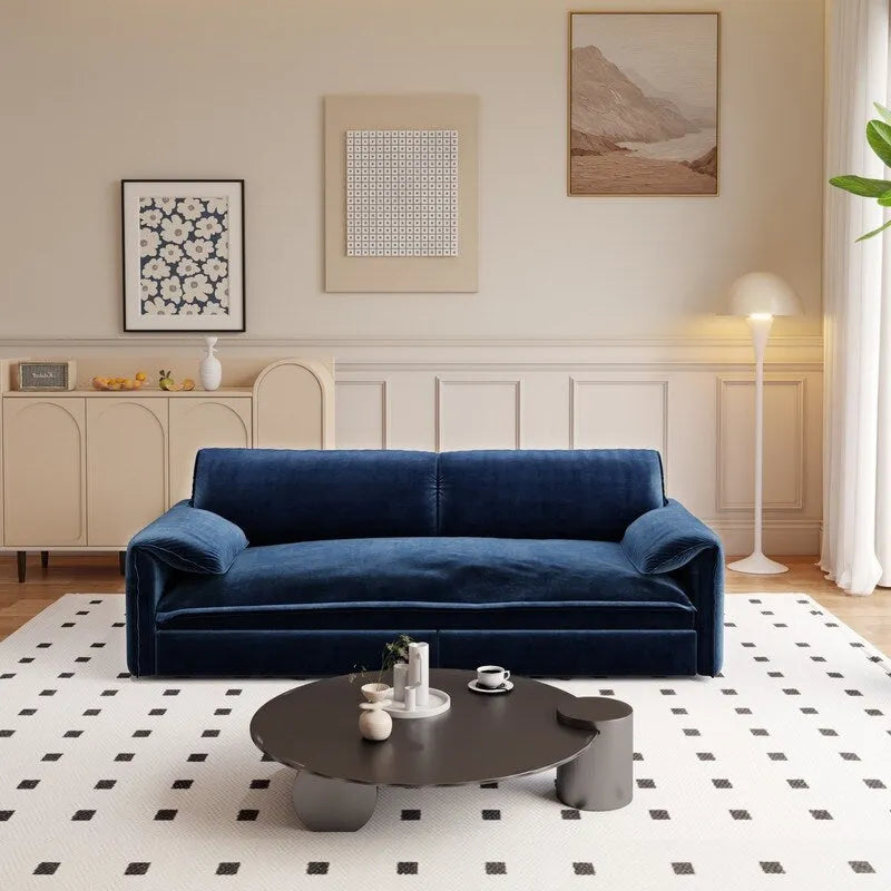 Divano Letto Queen Size estraibile da 66", convertibile 3 in 1 con vano portaoggetti laterale