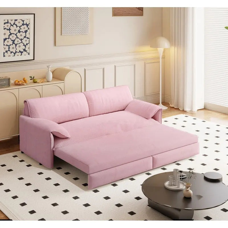 Divano Letto Queen Size estraibile da 66", convertibile 3 in 1 con vano portaoggetti laterale