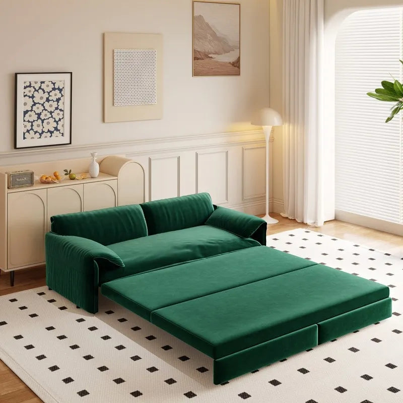 Divano Letto Queen Size estraibile da 66", convertibile 3 in 1 con vano portaoggetti laterale