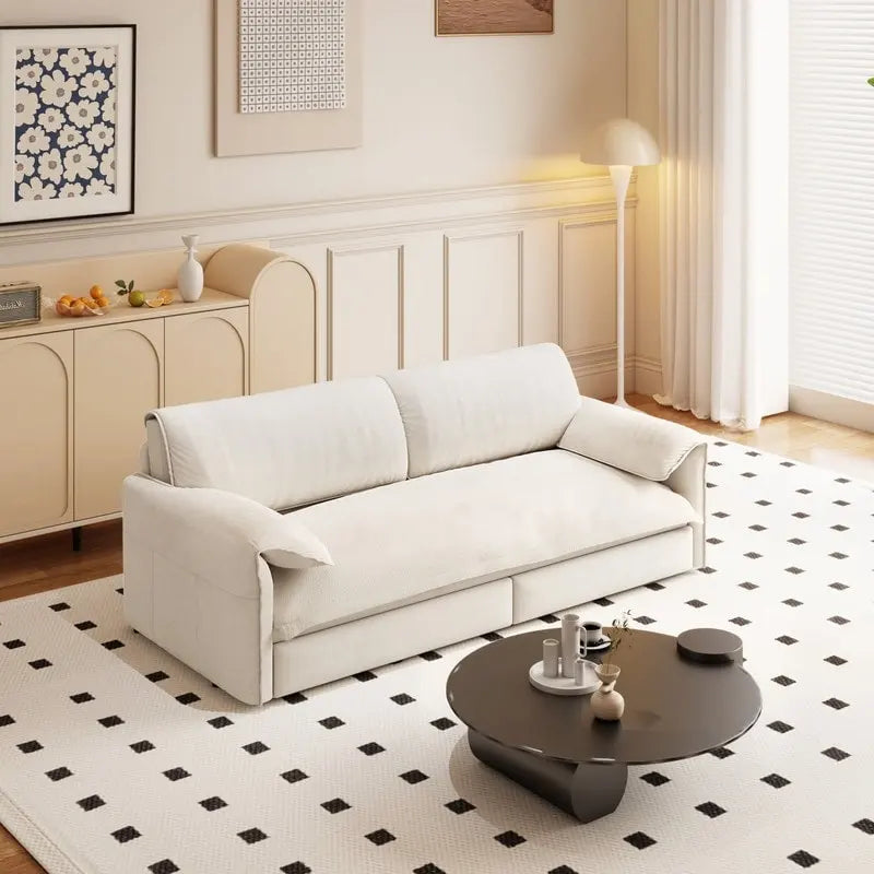 Divano Letto Queen Size estraibile da 66", convertibile 3 in 1 con vano portaoggetti laterale