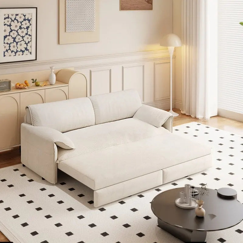 Divano Letto Queen Size estraibile da 66", convertibile 3 in 1 con vano portaoggetti laterale