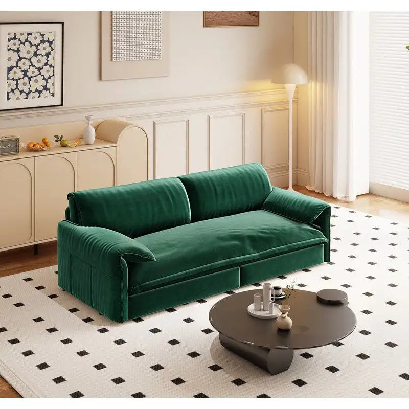 Divano Letto Queen Size estraibile da 66", convertibile 3 in 1 con vano portaoggetti laterale