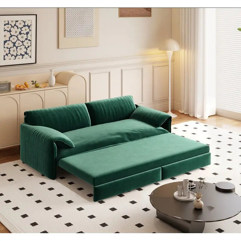 Divano Letto Queen Size estraibile da 66", convertibile 3 in 1 con vano portaoggetti laterale