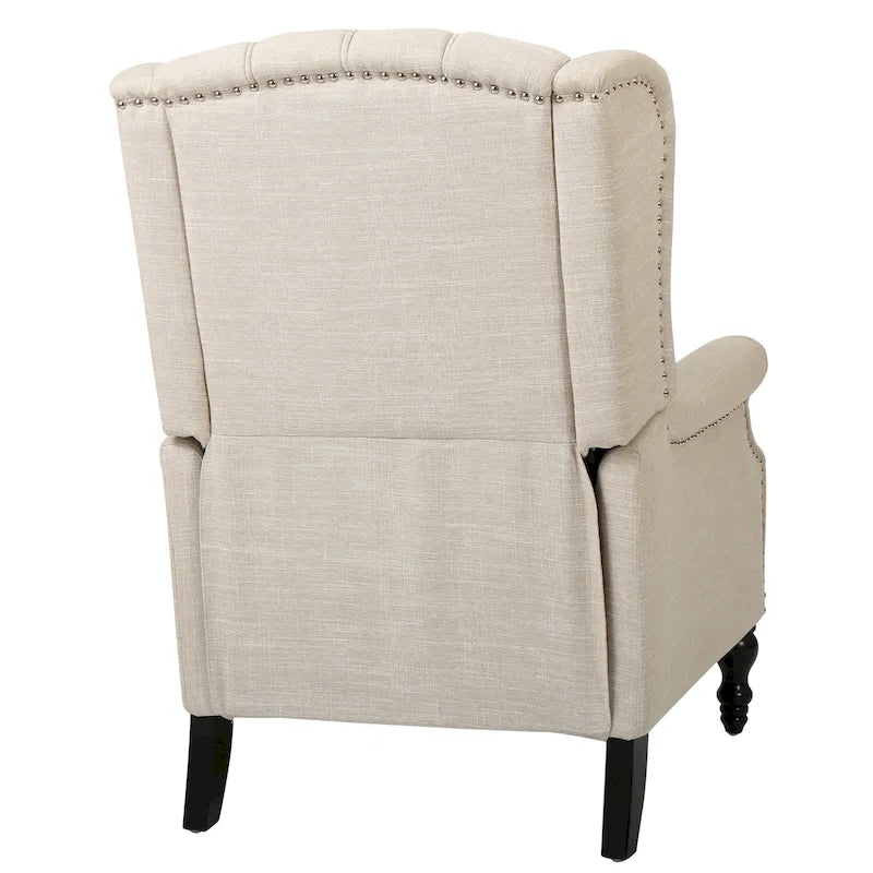 Poltrona reclinabile a pozzetto con schienale alto e rivestimento trapuntato