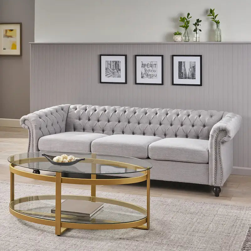 Divano Chesterfield a 3 posti capitonné