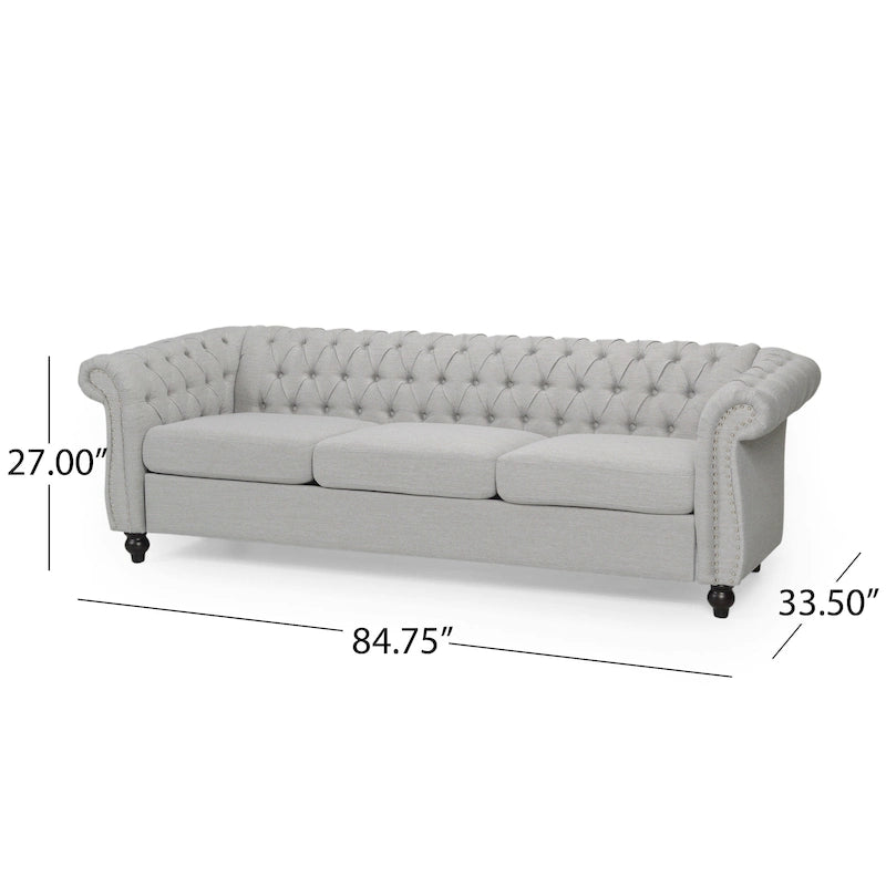 Divano Chesterfield a 3 posti capitonné