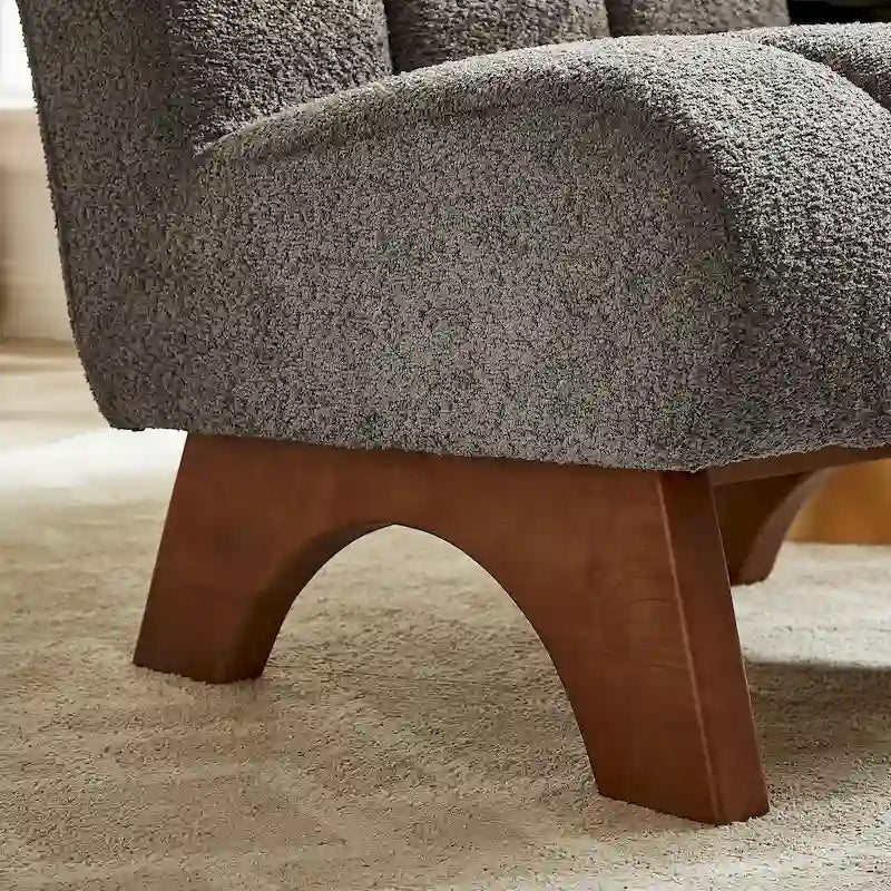 Poltrona d'accento moderna in legno e tessuto