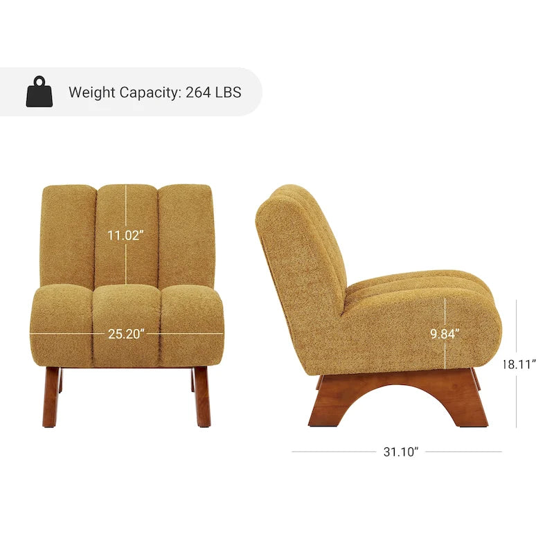 Poltrona d'accento moderna in legno e tessuto