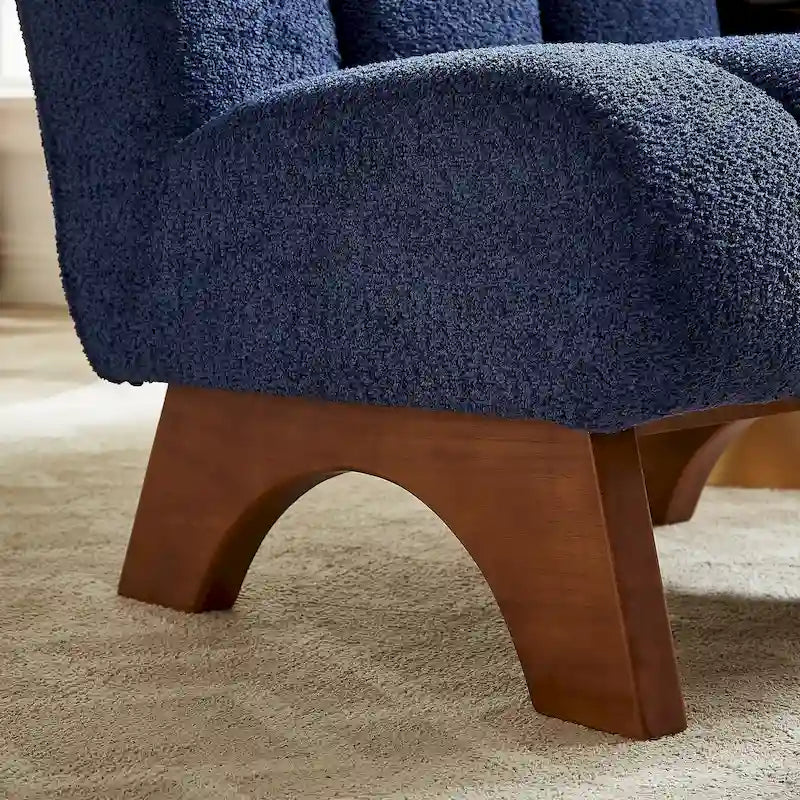 Poltrona d'accento moderna in legno e tessuto