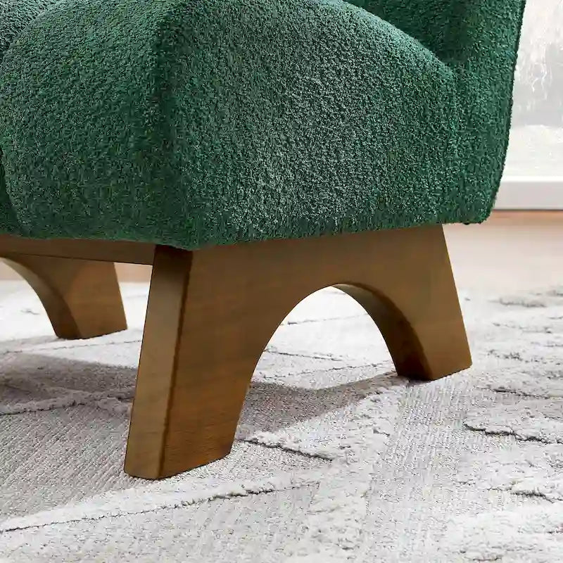 Poltrona d'accento moderna in legno e tessuto