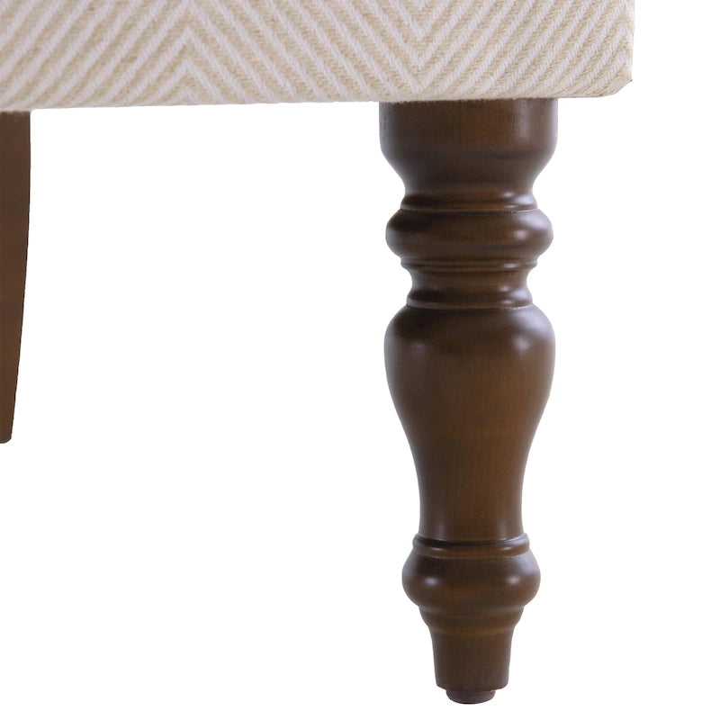 Poltrona d'Accento Rivestita in Poliestere con Gambe a Spirale in Legno e Cuscino ad Alta Resilienza