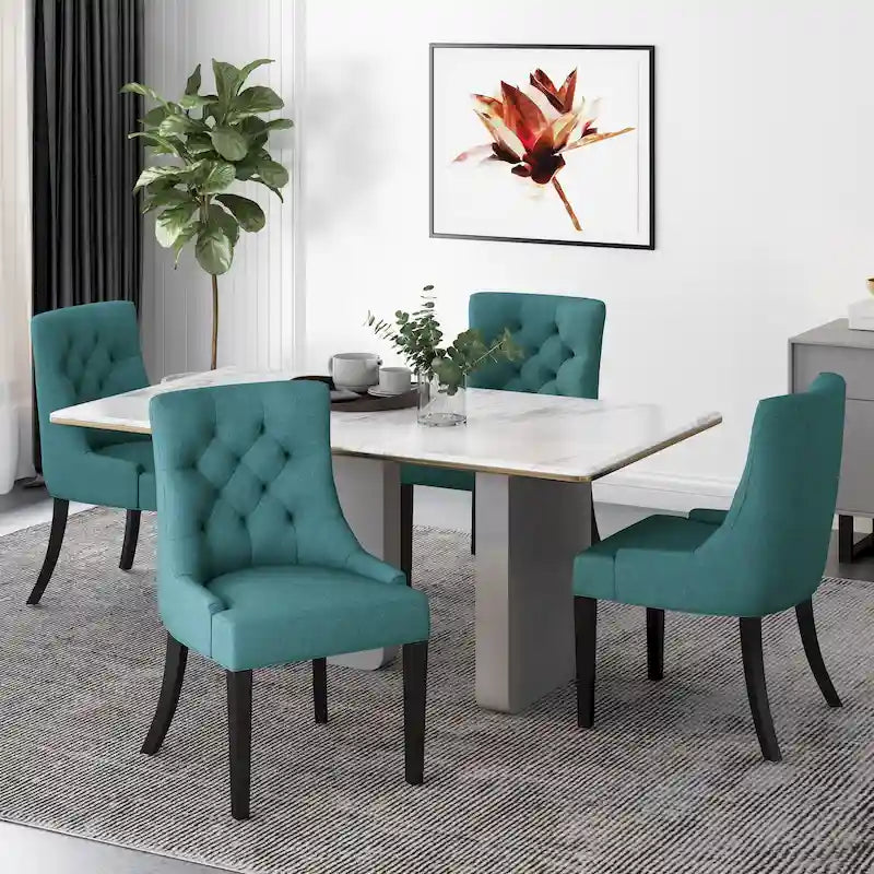 Sedie da pranzo moderne in tessuto trapuntato (set da 4)