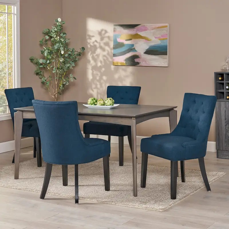 Sedie da pranzo moderne in tessuto trapuntato (set da 4)