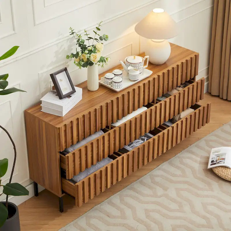 Comodino con 9 cassetti, cassettiera, mobile contenitore per camera da letto