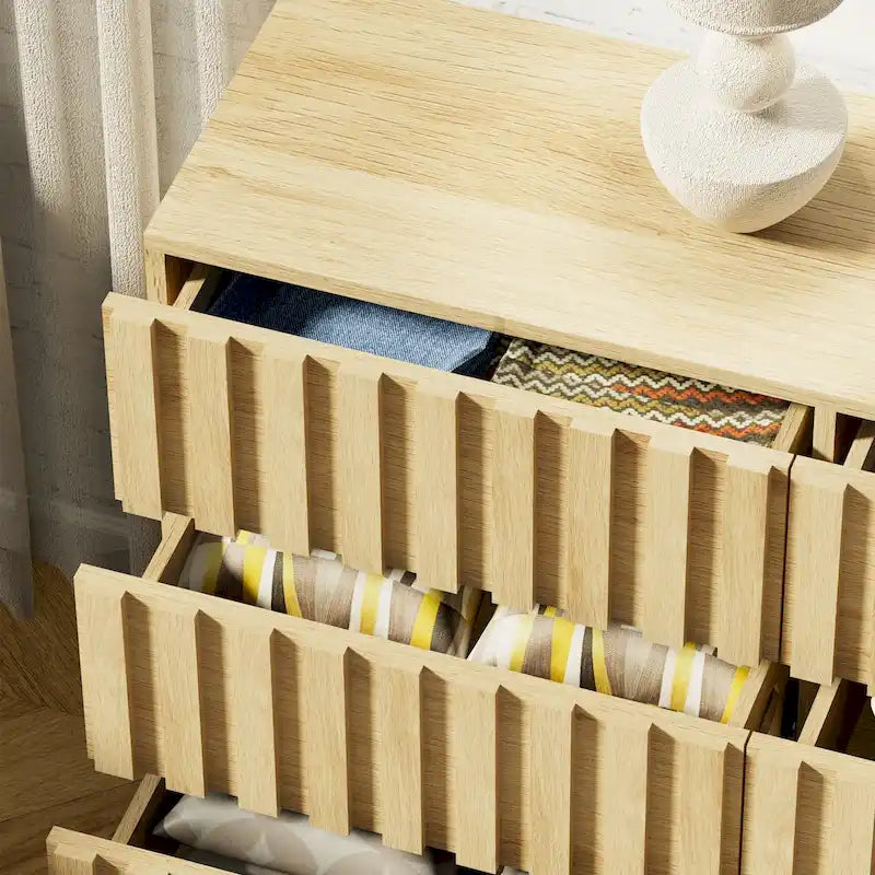 Comodino con 9 cassetti, cassettiera, mobile contenitore per camera da letto