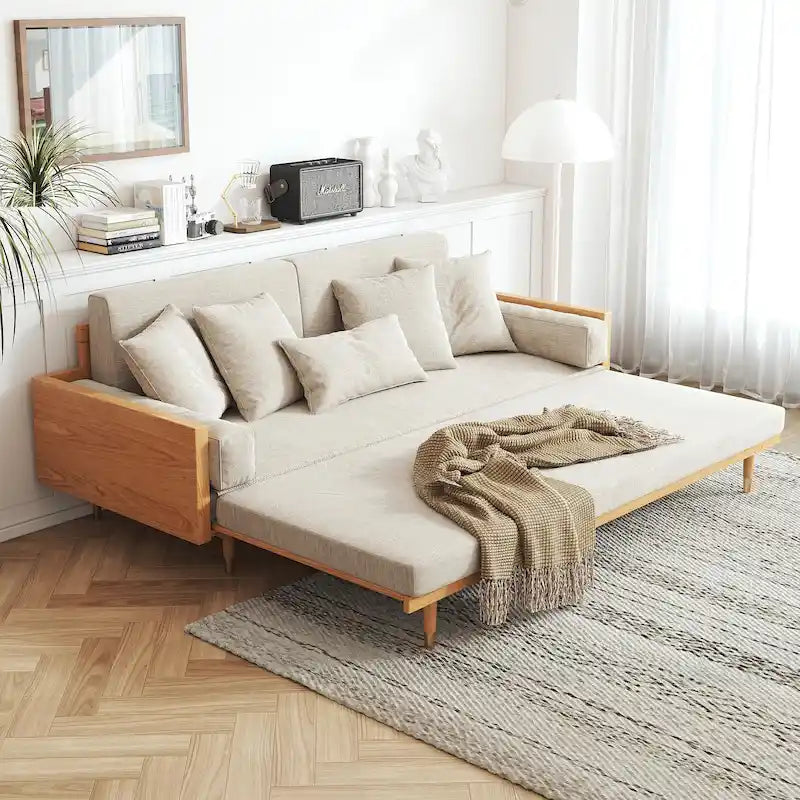 Divano Letto Trasformabile Moderno in Legno Massello