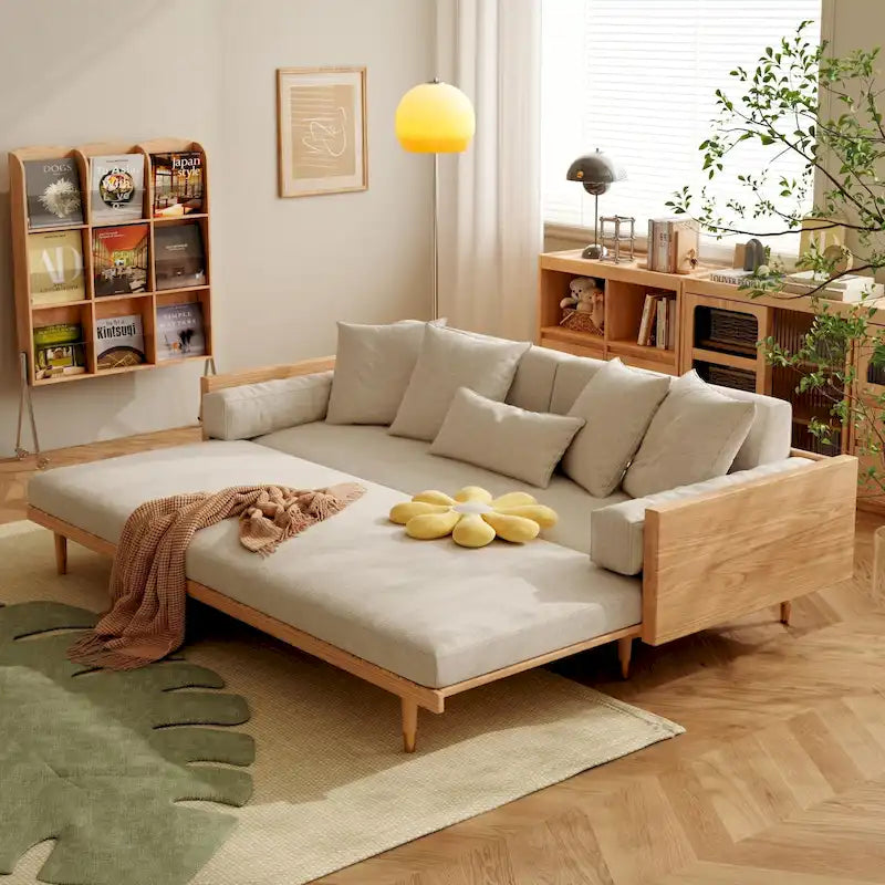 Divano Letto Trasformabile Moderno in Legno Massello