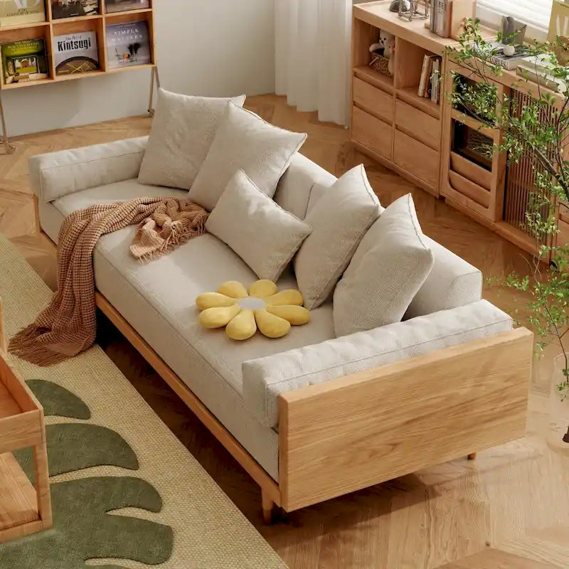 Divano Letto Trasformabile Moderno in Legno Massello