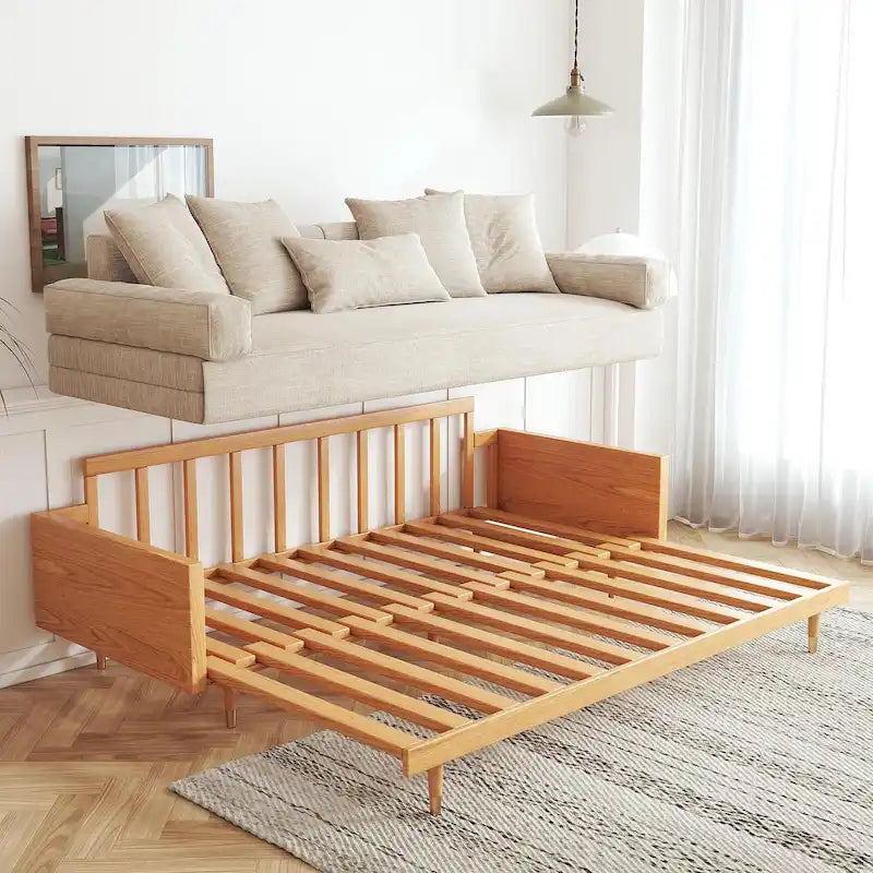 Divano Letto Trasformabile Moderno in Legno Massello