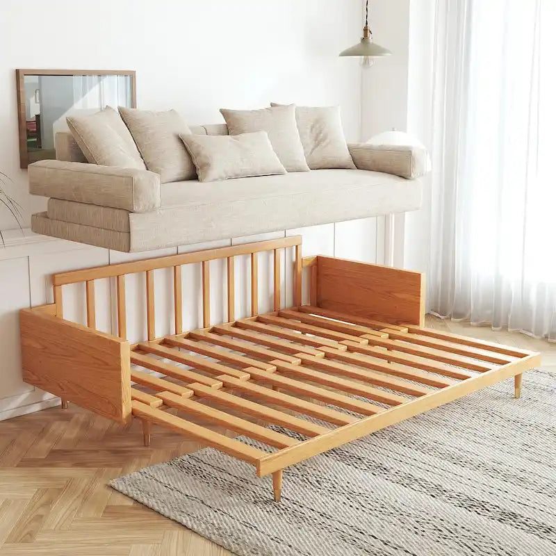 Divano Letto Trasformabile Moderno in Legno Massello