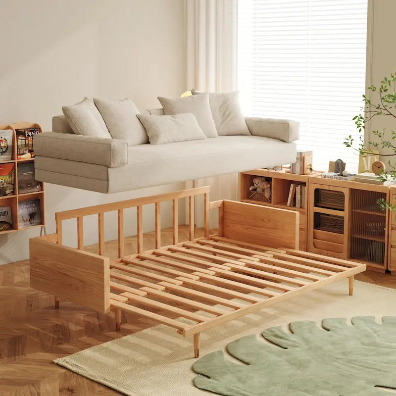 Divano Letto Trasformabile Moderno in Legno Massello