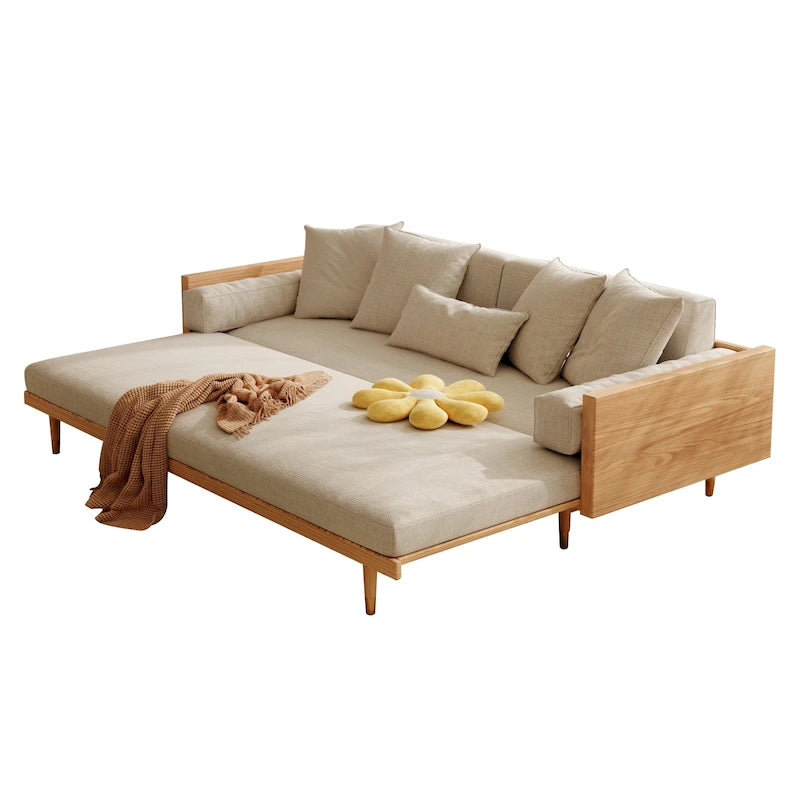 Divano Letto Trasformabile Moderno in Legno Massello