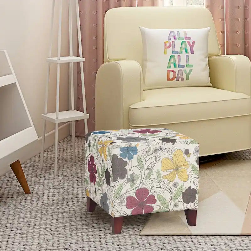 Poggiapiedi Pouf Cubo Stile Britannico