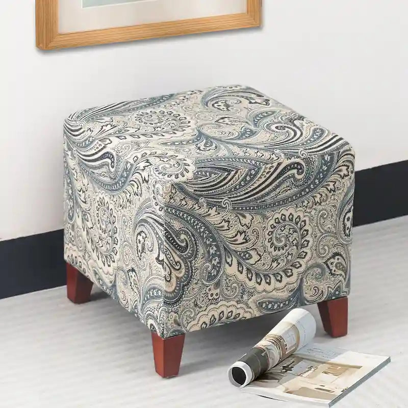 Poggiapiedi Pouf Cubo Stile Britannico