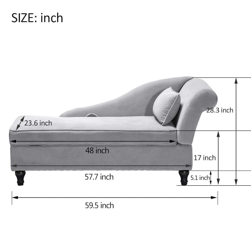Divano reclinabile imbottito per interni con chaise longue