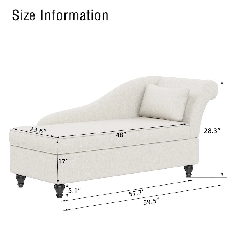 Divano reclinabile imbottito per interni con chaise longue