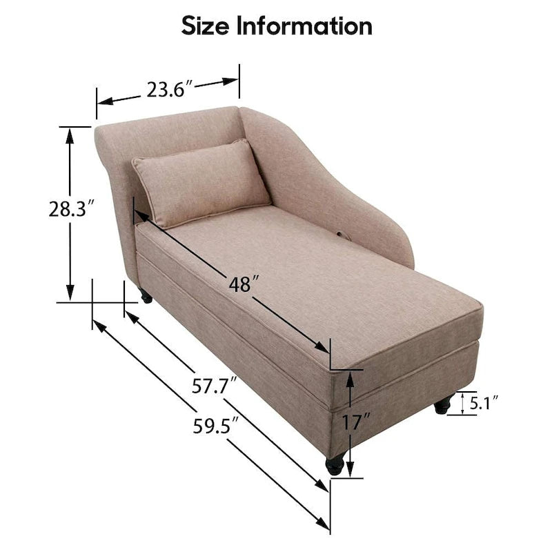 Divano reclinabile imbottito per interni con chaise longue