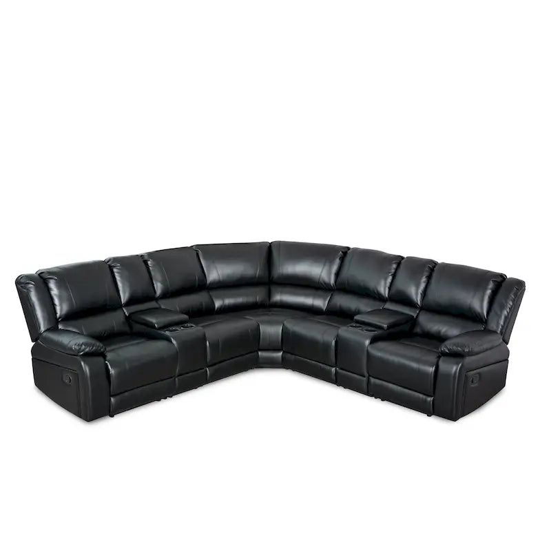 Recliner Sezionale in Ecopelle Moderna Contemporanea da 108" a 7 Posti
