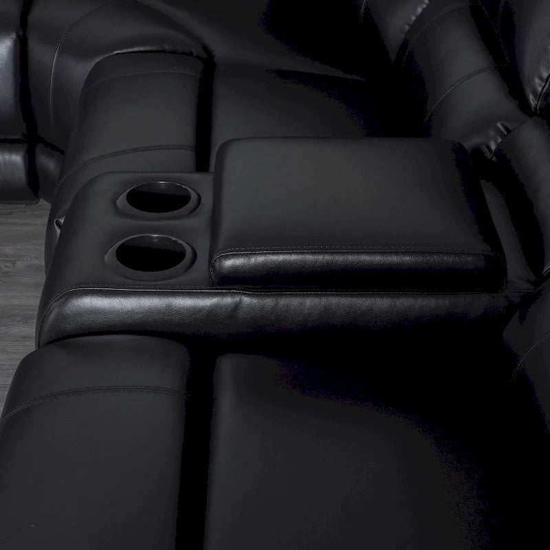 Recliner Sezionale in Ecopelle Moderna Contemporanea da 108" a 7 Posti