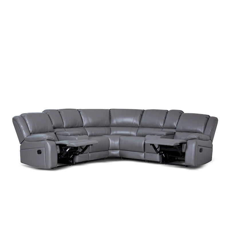 Recliner Sezionale in Ecopelle Moderna Contemporanea da 108" a 7 Posti