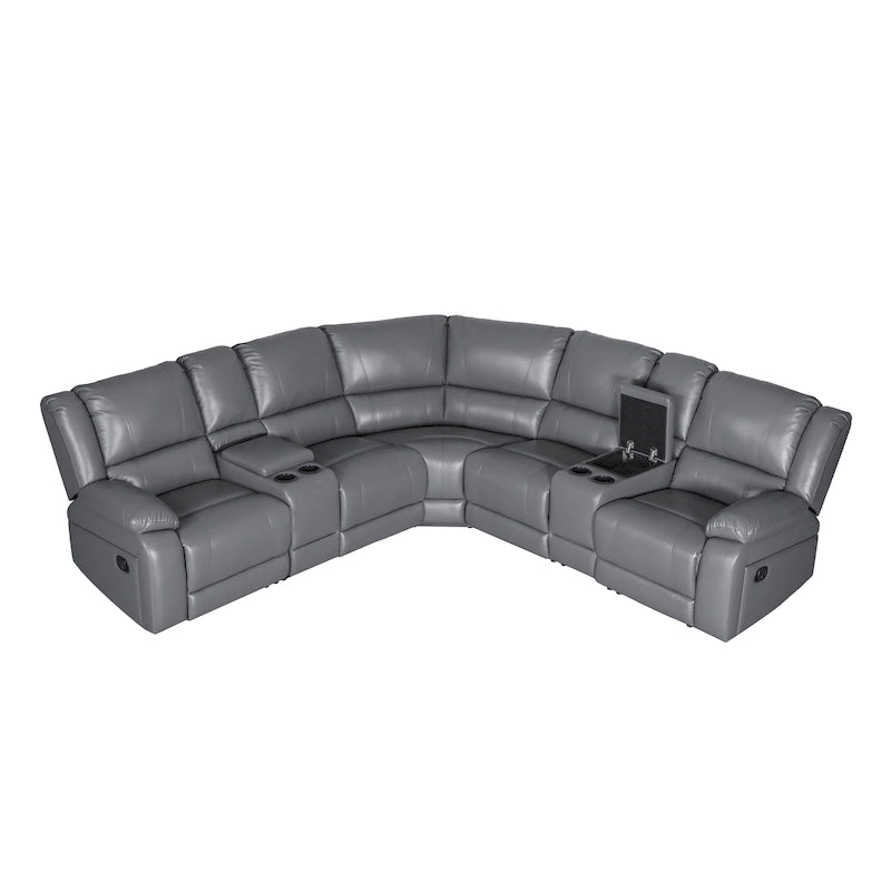 Recliner Sezionale in Ecopelle Moderna Contemporanea da 108" a 7 Posti