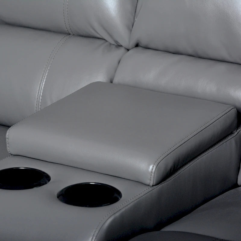 Recliner Sezionale in Ecopelle Moderna Contemporanea da 108" a 7 Posti