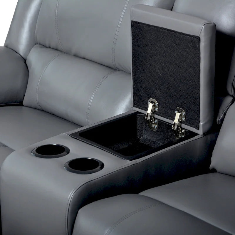 Recliner Sezionale in Ecopelle Moderna Contemporanea da 108" a 7 Posti