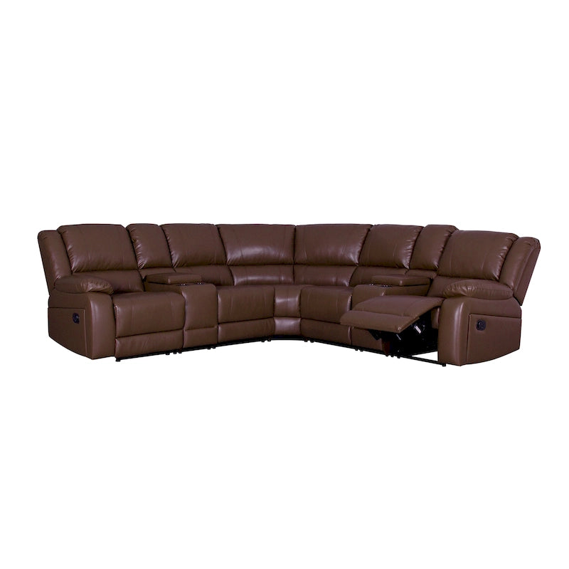 Recliner Sezionale in Ecopelle Moderna Contemporanea da 108" a 7 Posti