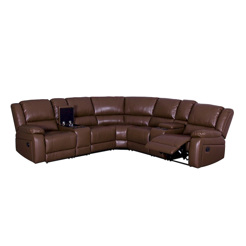 Recliner Sezionale in Ecopelle Moderna Contemporanea da 108" a 7 Posti