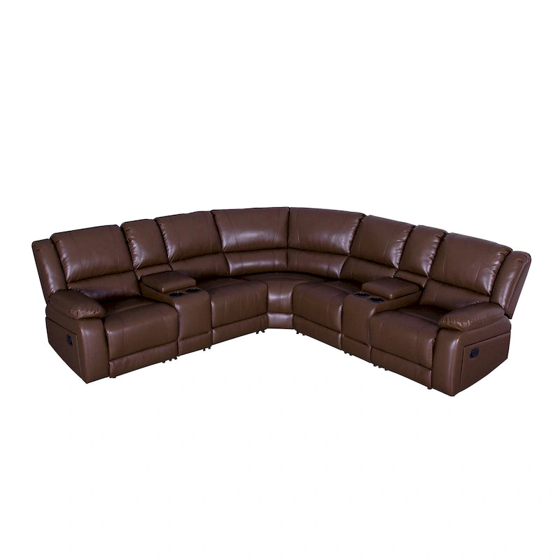 Recliner Sezionale in Ecopelle Moderna Contemporanea da 108" a 7 Posti