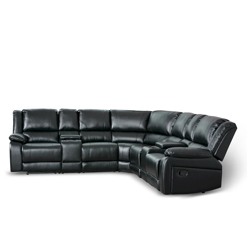 Recliner Sezionale in Ecopelle Moderna Contemporanea da 108" a 7 Posti