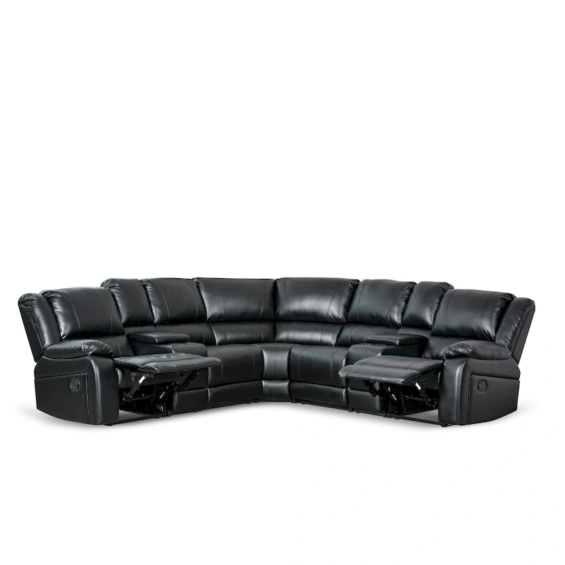 Recliner Sezionale in Ecopelle Moderna Contemporanea da 108" a 7 Posti