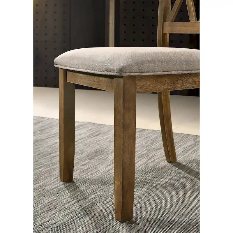 Set da Pranzo da 5 Pezzi in Legno con Schienale a Croce